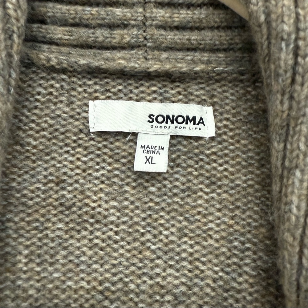 Sonoma Textured Knit Cardigan in Tan XL Like New - Picture 4 of 4